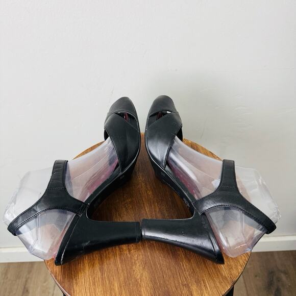 American Eagle Black Leather Slingback Heels Women’s Size 11 - Picture 6 of 10